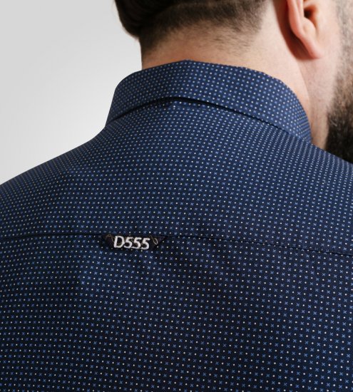 D555 Middlesbrough Long Sleeve AOP Micro Blue Shirt Navy - Särgid - Meeste suured särgid 2XL – 8XL