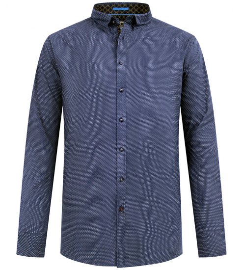 D555 Middlesbrough Long Sleeve AOP Micro Blue Shirt Navy - Särgid - Meeste suured särgid 2XL – 8XL