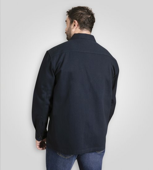 D555 Cleveley Long Sleeve Heavy Shacket Overshirt Navy - Särgid - Meeste suured särgid 2XL – 8XL