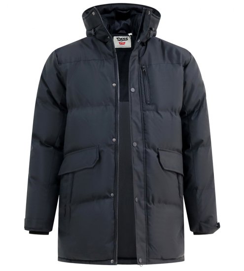 D555 Wolverhampton Quilted Padded Jacket with Hood Black - Jakid ja joped - Joped, suured suurused: 2XL – 12XL