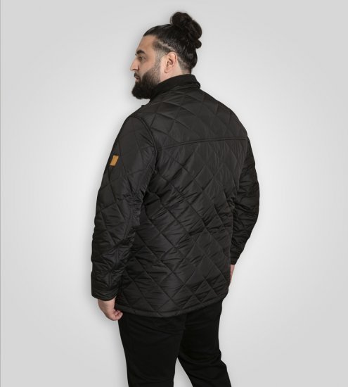 D555 Harborough Quilted Jacket with Corduroy Collar Black - Jakid ja joped - Joped, suured suurused: 2XL – 12XL