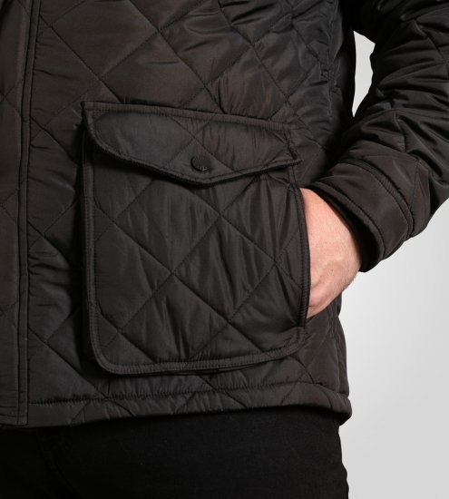 D555 Harborough Quilted Jacket with Corduroy Collar Black - Jakid ja joped - Joped, suured suurused: 2XL – 12XL