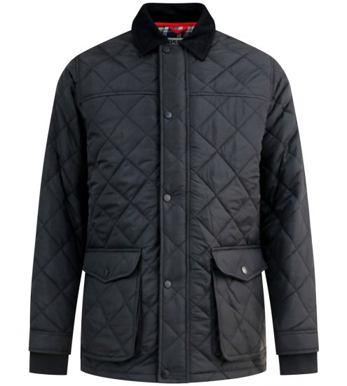 D555 Harborough Quilted Jacket with Corduroy Collar Black - Jakid ja joped - Joped, suured suurused: 2XL – 12XL