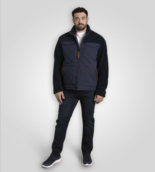 D555 Northampton Hybrid Sherpa Quilted Micro Fleece Jacket Navy - Jakid ja joped - Joped, suured suurused: 2XL – 12XL