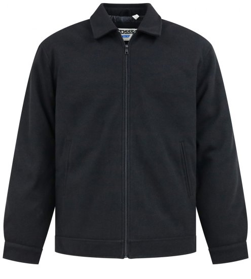 D555 Epsom Harrington Jacket with Zip Through Collared Melton Black - Jakid ja joped - Joped, suured suurused: 2XL – 12XL