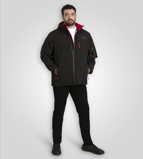 D555 Fretwell Padded Softshell Jacket with Detachable Hood Black - Jakid ja joped - Joped, suured suurused: 2XL – 12XL