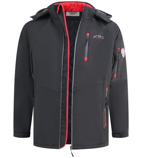 D555 Fretwell Padded Softshell Jacket with Detachable Hood Black - Jakid ja joped - Joped, suured suurused: 2XL – 12XL