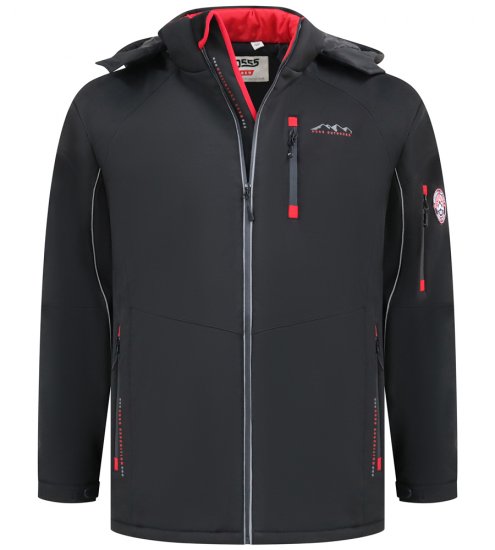 D555 Fretwell Padded Softshell Jacket with Detachable Hood Black - Jakid ja joped - Joped, suured suurused: 2XL – 12XL