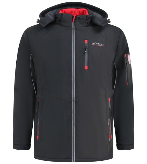 D555 Fretwell Padded Softshell Jacket with Detachable Hood Black - Jakid ja joped - Joped, suured suurused: 2XL – 12XL