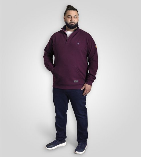 D555 Lancaster Tepitud Dressipluus Veinipunane - Sviitrid ja dressipluusid - Meeste suured kapuutsiga jakid suurustes 2XL – 14XL