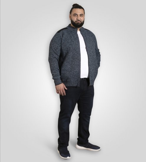 D555 Dereham 1 Kootud Kardigan Luku ja Voodriga Tumesinine - Sviitrid ja dressipluusid - Meeste suured kapuutsiga jakid suurustes 2XL – 14XL