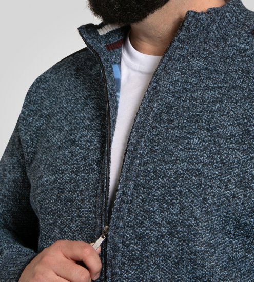 D555 Dereham 1 Kootud Kardigan Luku ja Voodriga Tumesinine - Sviitrid ja dressipluusid - Meeste suured kapuutsiga jakid suurustes 2XL – 14XL