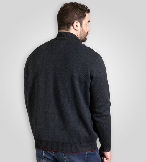 D555 Gillingham Kootud Kardigan Luku ja Voodriga Tumesinine - Sviitrid ja dressipluusid - Meeste suured kapuutsiga jakid suurustes 2XL – 14XL