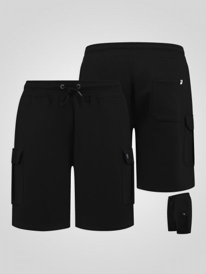 D555 Robinson 1 Fleece Cargo-Lühikesed püksid Elastse Vöökohaga Mustad - Dressipüksid ja -šortsid - Spordipüksid ja Lühikesed Spordipüksid
