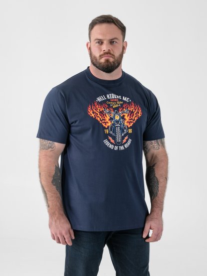 D555 Hockney T-särk Mootorrattapildiga Tumesinine - T-särgid - Suured T-särgid 2XL – 14XL