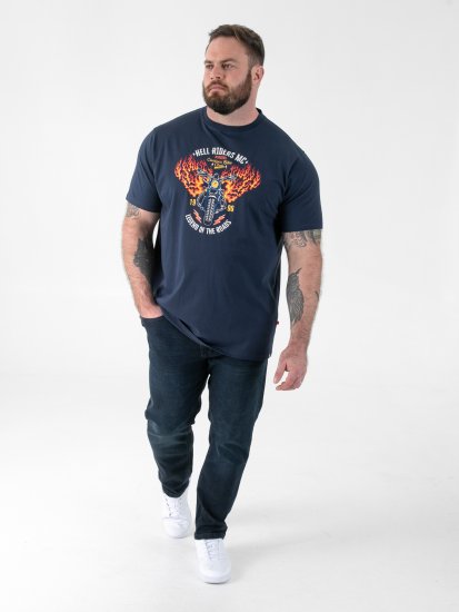 D555 Hockney T-särk Mootorrattapildiga Tumesinine - T-särgid - Suured T-särgid 2XL – 14XL
