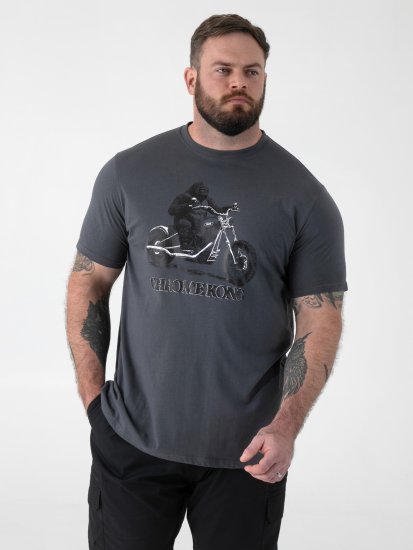 D555 Craig Gorilla Biker T-särk Pildiga Tumehall - T-särgid - Suured T-särgid 2XL – 14XL