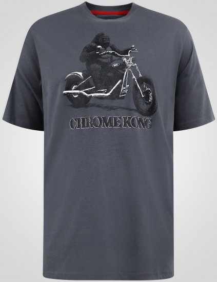 D555 Craig Gorilla Biker T-särk Pildiga Tumehall - T-särgid - Suured T-särgid 2XL – 14XL