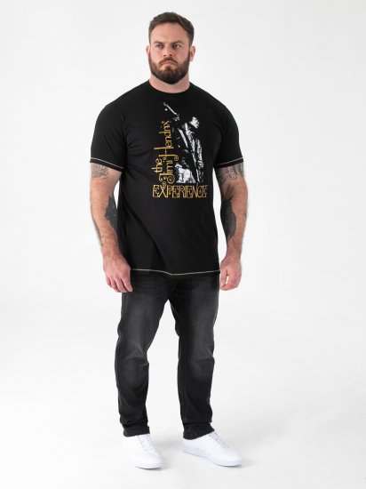 D555 Stokes Official Jimi Hendrix Experience T-särk Pildiga - T-särgid - Suured T-särgid 2XL – 14XL