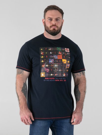 D555 Otto Official Pink Floyd 50th Anniversary T-särk Pildiga Tumesinine - T-särgid - Suured T-särgid 2XL – 14XL
