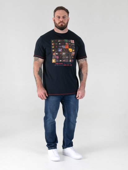 D555 Otto Official Pink Floyd 50th Anniversary T-särk Pildiga Tumesinine - T-särgid - Suured T-särgid 2XL – 14XL