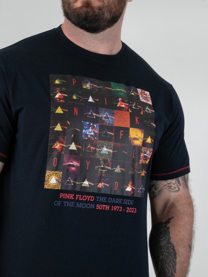 D555 Otto Official Pink Floyd 50th Anniversary T-särk Pildiga Tumesinine - T-särgid - Suured T-särgid 2XL – 14XL