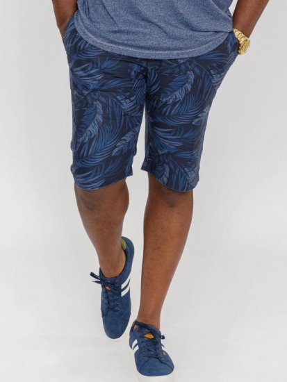 D555 Panther Hawaiian Leaf Ao Print Stretch Chino Shorts - Lühikesed püksid - Lühikesed Püksid suured suurused: W40-W60