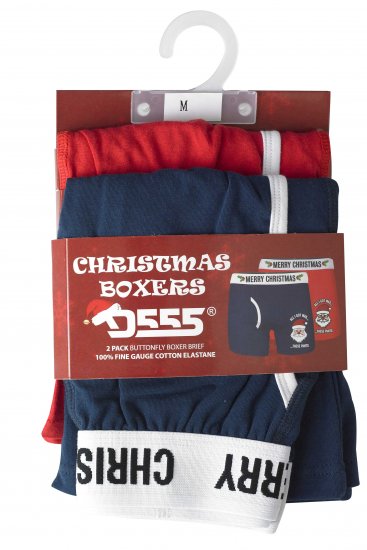 D555 Claus Christmas Boxers 2-pack - Aluspesu ja ujumisriided - Aluspesu 2XL-8XL