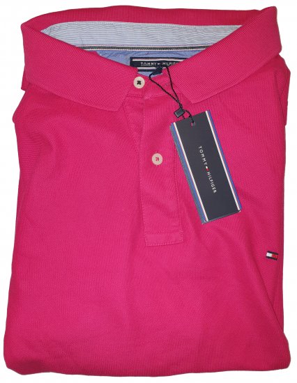 Tommy Hilfiger Classic Polo Dark Pink - Motley hull aprilliale - 