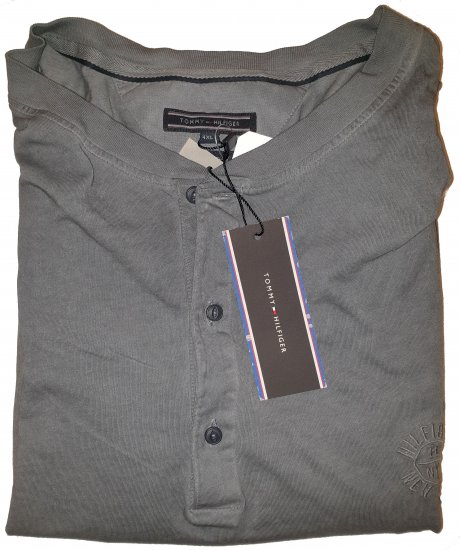 Tommy Hilfiger Long Sleeve Henley Grey - Motley hull aprilliale - 