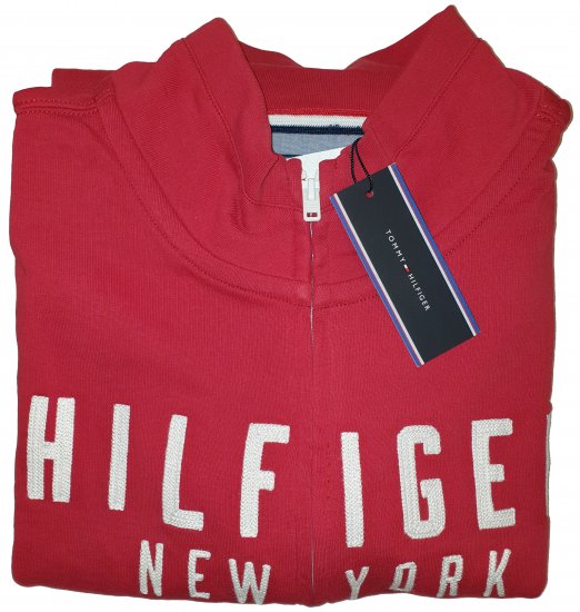 Tommy Hilfiger Kent Zip Thru Sweatshirt Red - Motley hull aprilliale - 