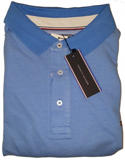 Tommy Hilfiger Jacquard Structure Polo Blue - Motley hull aprilliale - 