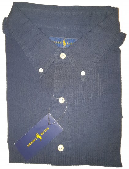 Polo Ralph Lauren TC7I Navy Short Sleeve Shirt - Outlet - 