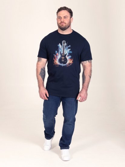 D555 Slater Trükitud T-särk Tumesinine - T-särgid - Suured T-särgid 2XL – 14XL