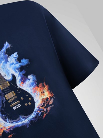 D555 Slater Trükitud T-särk Tumesinine - T-särgid - Suured T-särgid 2XL – 14XL