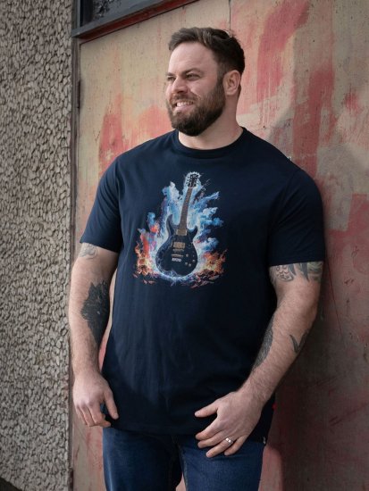 D555 Slater Trükitud T-särk Tumesinine - T-särgid - Suured T-särgid 2XL – 14XL