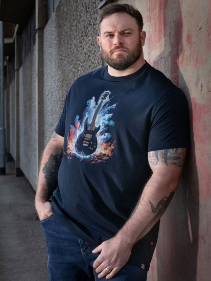 D555 Slater Trükitud T-särk Tumesinine - T-särgid - Suured T-särgid 2XL – 14XL