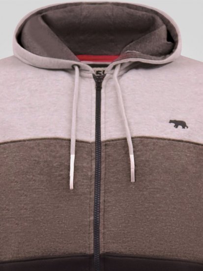D555 Fitzgerald Zip Through Hoody With Cut & Sew Panels Must - Sviitrid ja dressipluusid - Meeste suured kapuutsiga jakid suurustes 2XL – 14XL