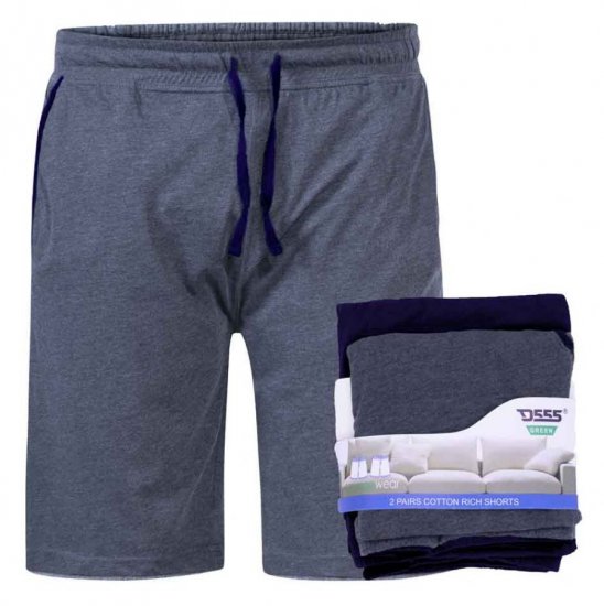 D555 Cobra Two Pack Elasticated Waist Band Jersey Shorts With Pockets - Dressipüksid ja -šortsid - Spordipüksid ja Lühikesed Spordipüksid