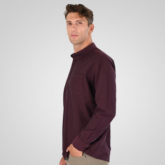 Double Outfitters GS-5225 Oxford-särk Veinipunane - Särgid - Meeste suured särgid 2XL – 8XL
