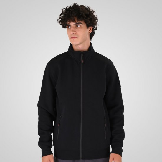 Double Outfitters MTOP-1158 Tõmblukuga dressipluus Must - Sviitrid ja dressipluusid - Meeste suured kapuutsiga jakid suurustes 2XL – 14XL