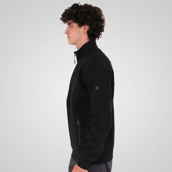 Double Outfitters MTOP-1158 Tõmblukuga dressipluus Must - Sviitrid ja dressipluusid - Meeste suured kapuutsiga jakid suurustes 2XL – 14XL