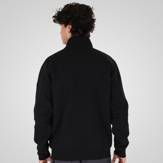 Double Outfitters MTOP-1158 Tõmblukuga dressipluus Must - Sviitrid ja dressipluusid - Meeste suured kapuutsiga jakid suurustes 2XL – 14XL