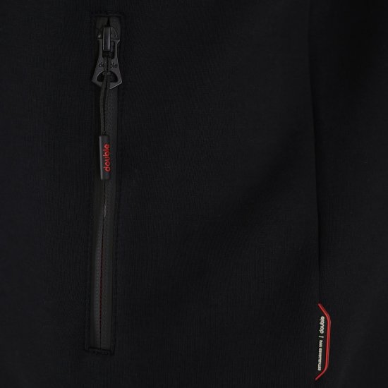 Double Outfitters MTOP-1158 Tõmblukuga dressipluus Must - Sviitrid ja dressipluusid - Meeste suured kapuutsiga jakid suurustes 2XL – 14XL