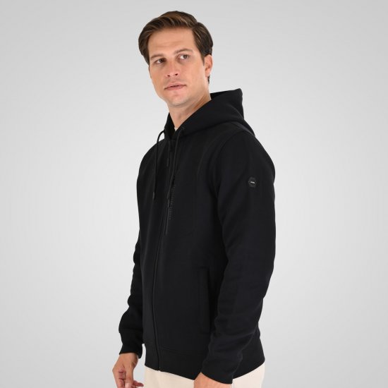 Double Outfitters MTOP-1160 Tõmblukuga kapuutsiga pusa Must - Sviitrid ja dressipluusid - Meeste suured kapuutsiga jakid suurustes 2XL – 14XL