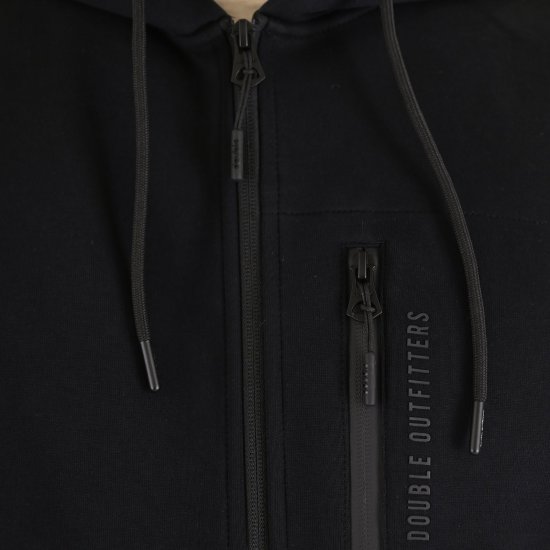 Double Outfitters MTOP-1160 Tõmblukuga kapuutsiga pusa Must - Sviitrid ja dressipluusid - Meeste suured kapuutsiga jakid suurustes 2XL – 14XL