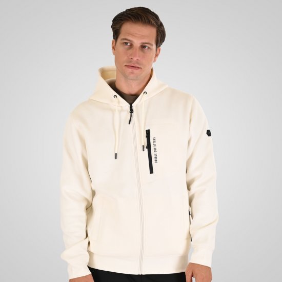 Double Outfitters MTOP-1160 Tõmblukuga kapuutsiga pusa Valge - Sviitrid ja dressipluusid - Meeste suured kapuutsiga jakid suurustes 2XL – 14XL