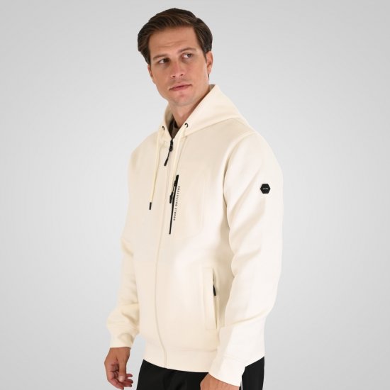 Double Outfitters MTOP-1160 Tõmblukuga kapuutsiga pusa Valge - Sviitrid ja dressipluusid - Meeste suured kapuutsiga jakid suurustes 2XL – 14XL