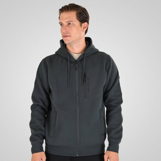 Double Outfitters MTOP-1160 Tõmblukuga kapuutsiga pusa Tumeroheline - Sviitrid ja dressipluusid - Meeste suured kapuutsiga jakid suurustes 2XL – 14XL