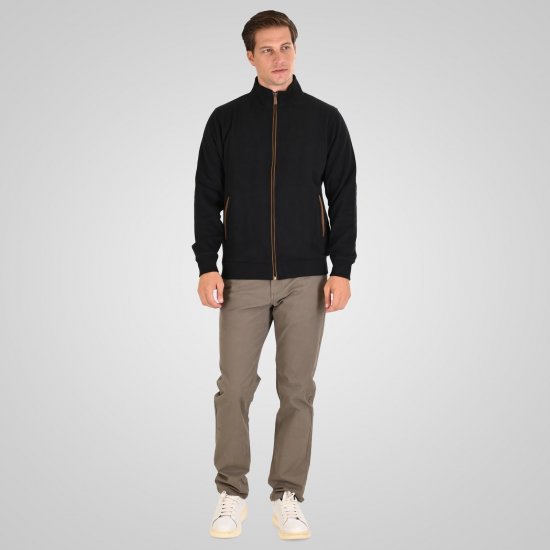 Double Outfitters SEL-1168 Tõmblukuga dressipluus Must - Sviitrid ja dressipluusid - Meeste suured kapuutsiga jakid suurustes 2XL – 14XL